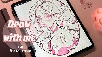 ★ Draw with me ✭ Full line art procreate process (+ chill music)