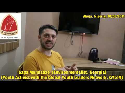 Gaga Mumladze (Georgia) of the Global Youth Leaders Network (GYLeN) pays tribute to OCI Foundation