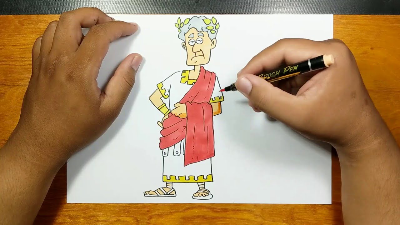 How to draw and coloring ROMAN EMPEROR step by step - YouTube