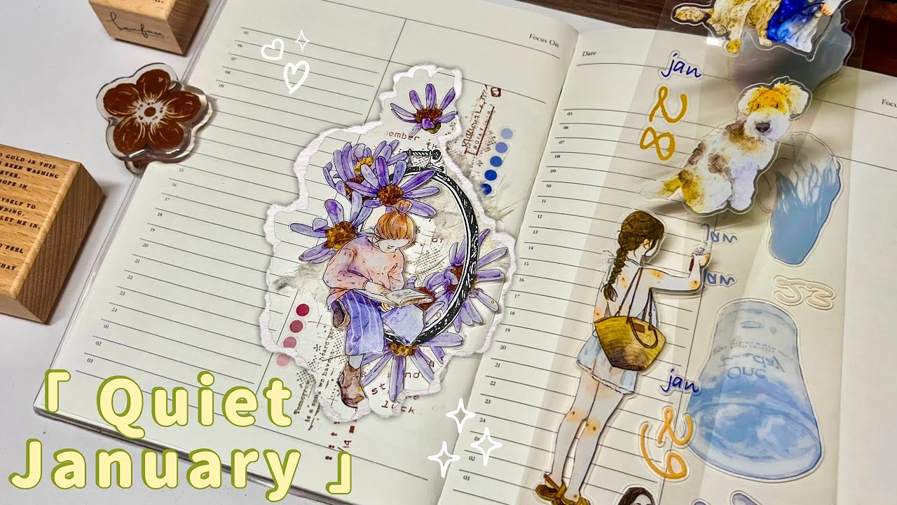 Quiet January 🌸✨ ASMR Scrapbooking & Journaling ✨ Junk Journal Ideas for Relaxing & Satisfying 