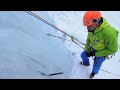 Ice climbing Techniques - Ice screw placement, anchors and V-threads | Petzl Tech Tips
