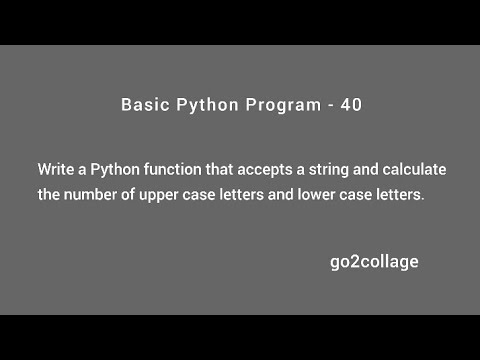 EP 40 | Language Python | Basic Program I go2collage - YouTube