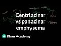 Centriacinar emphysema vs panacinar emphysema | NCLEX-RN | Khan Academy