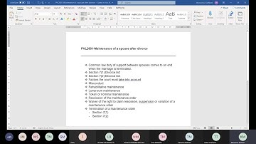 PVL2601 QA SESSION 2021 MAINTENANCE OF A SPOUSE AFTER DIVORCE