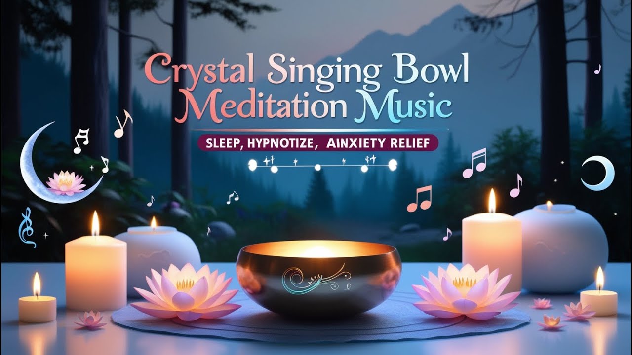 🔮 Crystal Singing Bowl Meditation Music | Sleep, Hypnotize, Anxiety ...