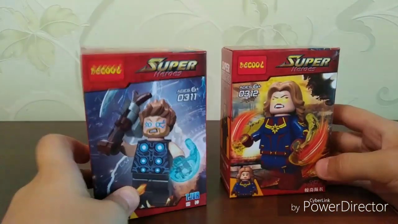 Обзор китайского лего марвел. Тор и капитан Марвел.