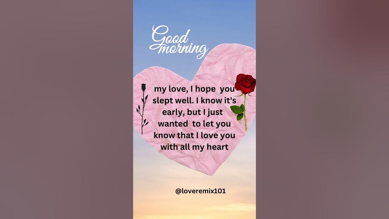 Good Morning My Love🌹...#shorts