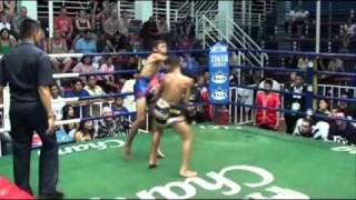 Rawai Muay Thai 9 year old fighter Rambo wins by TKO: 1 April 2011