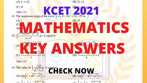 KCET MATHS KEY ANSWERS 2021