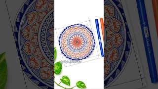 Aesthetic Blue + Orange Mandala Art Drawing for Beginners 💖✨ #shorts #mandala #art #drawing