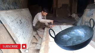 Amazing Technique of Making large Iron Fry Pans | Iron Kadai Making For Factory Complete Process