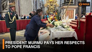 President Murmu pays her respects to Pope Francis