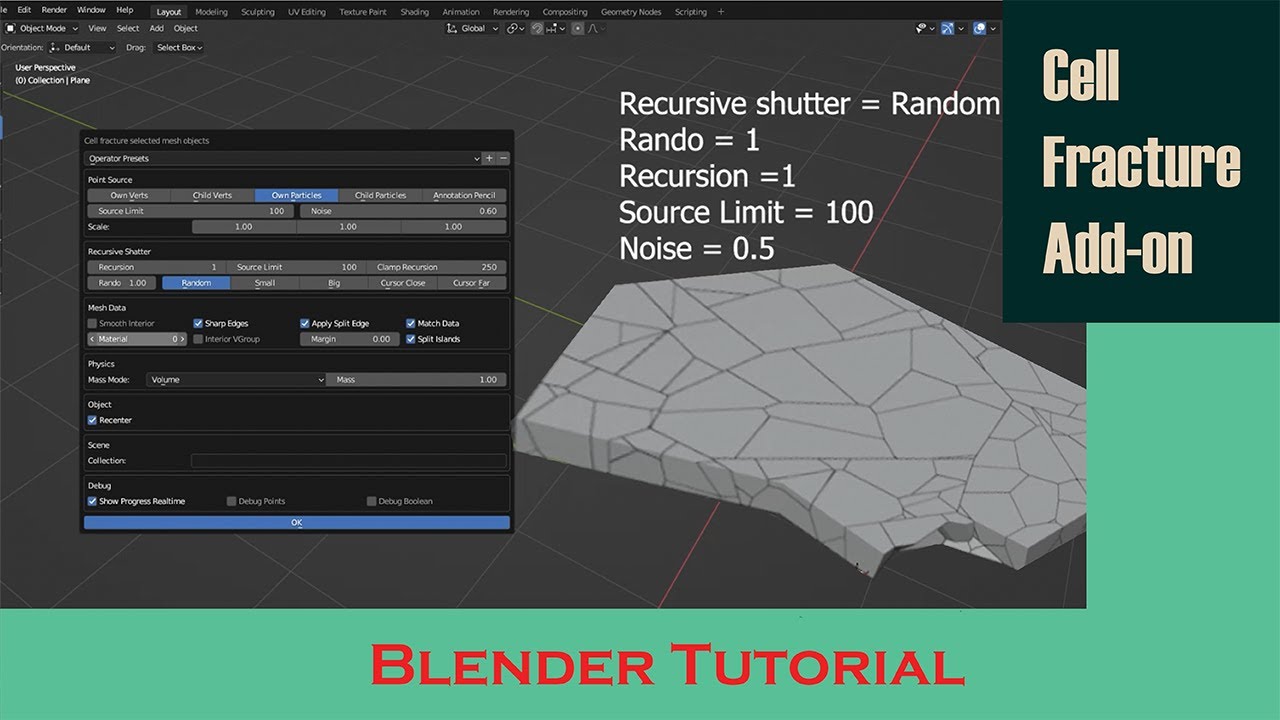 Free add-ons for blender | How to use Cell Fracture Add-on in Blender ...