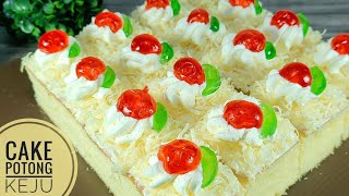 CAKE POTONG KEJU | Cake Panggang Potong Keju | Takaran Sendok | Anti Gagal