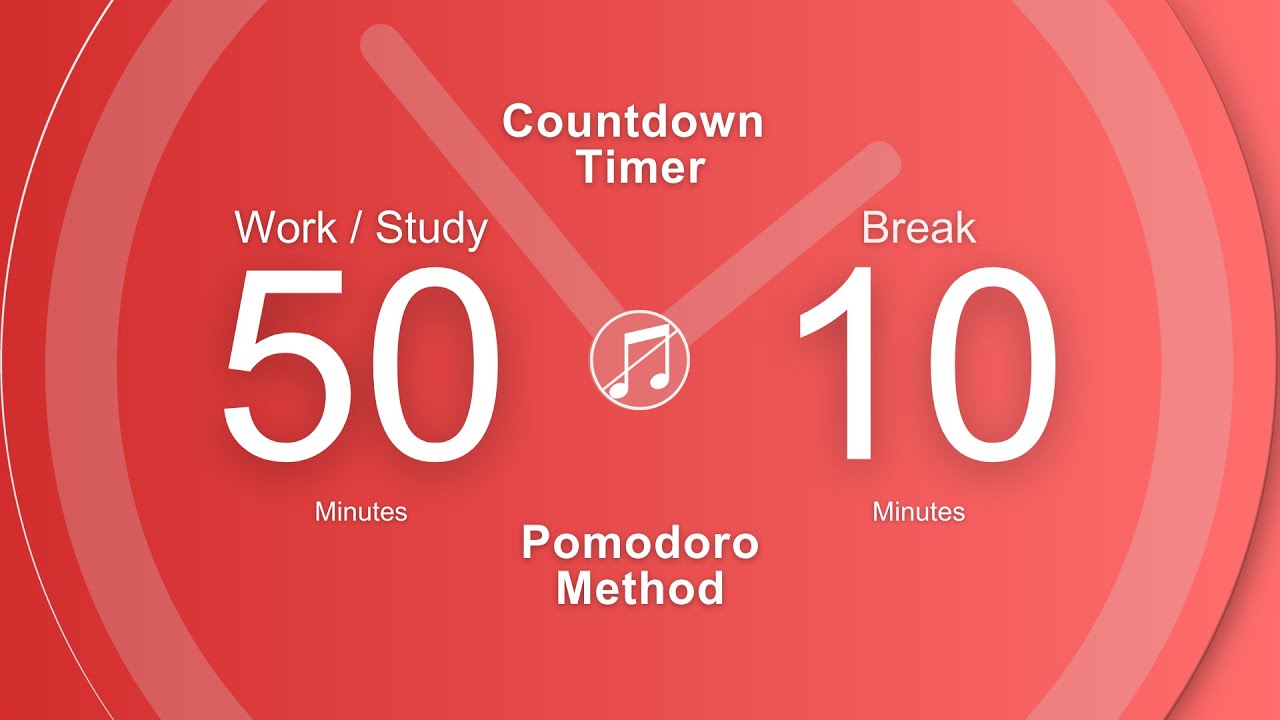 Pomodoro method | 2 x 50 / 10 min - 2 hours of study / work | No music ...