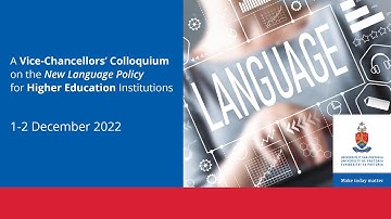 VC Colloquium on the New Language Policy for Higher Education | Day 1