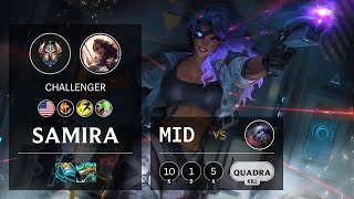 Samira Mid vs Tristana - NA Challenger Patch 11.13