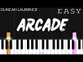 Duncan Laurence Arcade EASY Piano Tutorial Duncan Laurence Arcade EASY Piano Tutorial