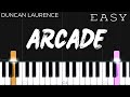 Duncan Laurence - Arcade | EASY Piano Tutorial