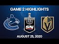 NHL Highlights | 2nd Round, Game 2: Canucks vs. Golden Knights – Aug. 25, 2020