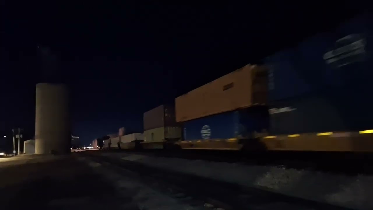 Southbound Double Stack Intermodal Train CN Z194 Extra CN I194 EX CN Q194 With A Solo CN ET44AC