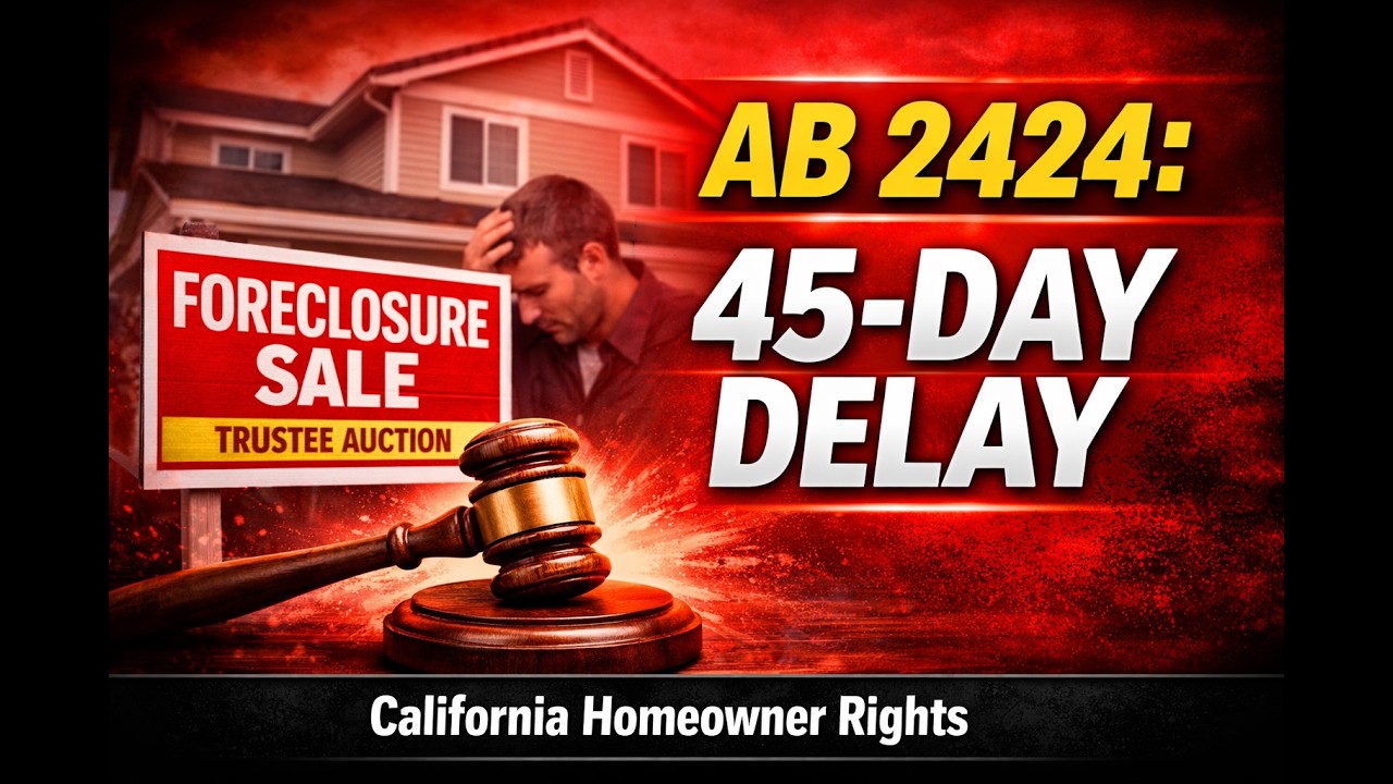 Can the Trustee Sell My House? California Foreclosure Rights — AB 2424