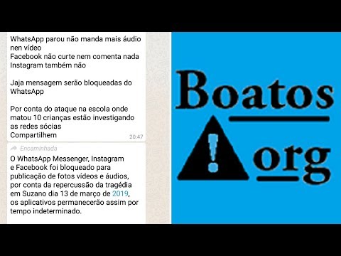 Facebook, Instagram e WhatsApp fora do ar por causa de ataque em Suzano - Boatos.org