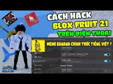 Cách Hack Blox Fruits 21 Trên Điện Thoại No Key Menu Banana Tiếng Việt Auto Farm, Raid, ESP, Tộc V4