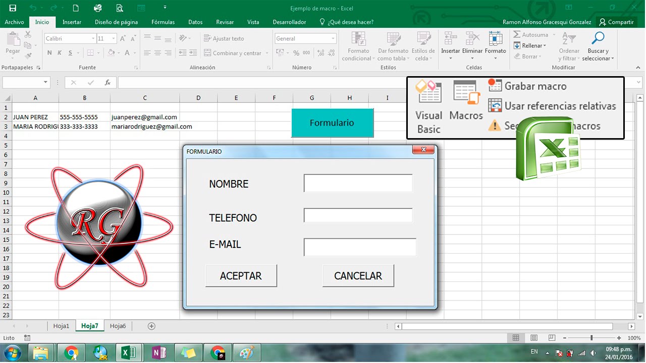 Como hacer formularios en excel