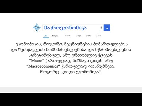 #ეკონომიკურილექსიკონი - მაკროეკონომიკა
