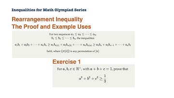 Inequalities for Math Olympiad: Rearrangement Inequality (Part 1)