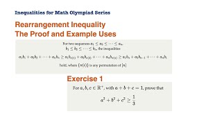 Inequalities for Math Olympiad: Rearrangement Inequality (Part 1)