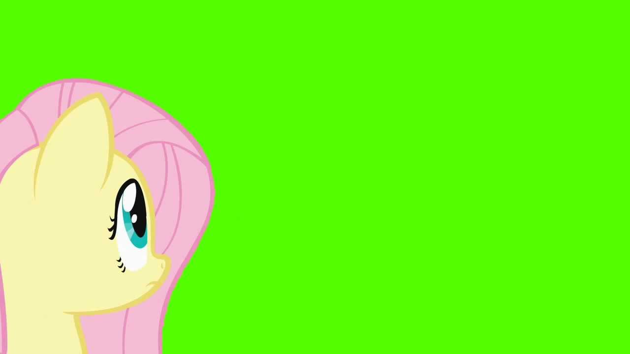 Fluttershy Over-the-shoulder View - Green Screen Ponies