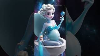 #pregnant #disney Princesses as Space Aliens on Toilets!👽🤰What's Your Cosmic Princess Pick?  #shorts