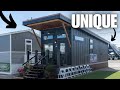 This New & UNIQUE tiny house/park model feels HUGE! Prefab House Tour