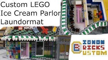 Custom LEGO Ice Cream Parlor and Laundromat Showcase!