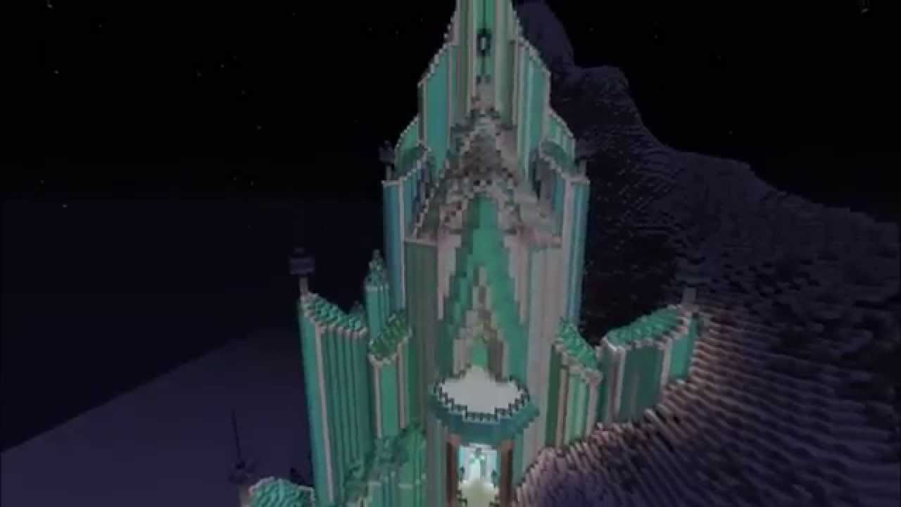 Elsa S Ice Castle From Frozen Remade In Minecraft Youtube