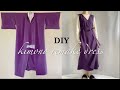 着物リメイク/カシュクールワンピの作り方/How to make a wrap dress/kimono remak/リメイク 服