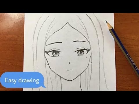 how to draw anime girl, Easy anime drawing