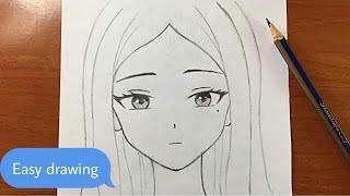 How To Draw Anime Girl Face  Easy Drawing Cute Anime Girl HD Png Download   Transparent Png Image  PNGitem