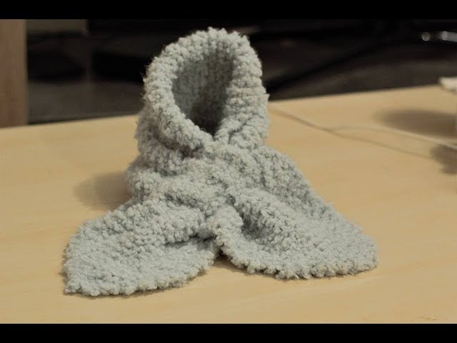 Tricot facile: écharpe feuille (bébé et enfant) - YouTube