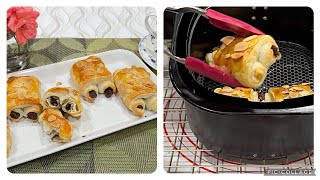 Air Fryer Chocolate Danish Puff Pastries/Easy and delicious snacks