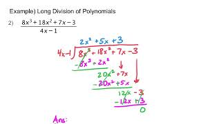 Lesson 4-3- Long Division of Polynomials- Part 1 (UPDATED 2025)