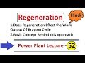 Regeneration in Hindi | Brayton Cycle or Joule Cycle in Hindi by D Verma Sir
