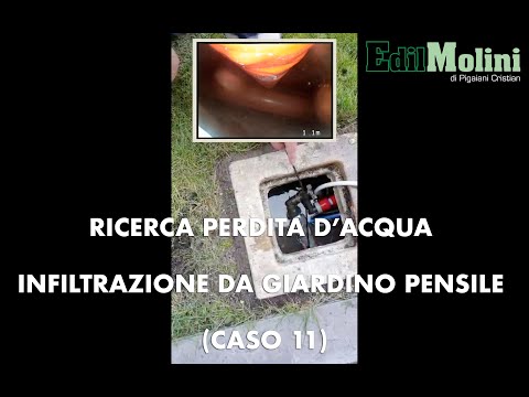 Ricerca perdita d'acqua: infiltrazione da giardino pensile (caso 11)