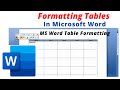 #Formatting Tables In Microsoft Word  #MS Word Table Formatting