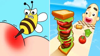 Satisfying ASMR Gameplay - Help Me Tricky Story vs Sandwich Runner All Levels