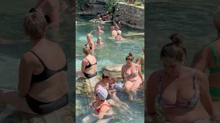 ☀️Pamukkale Fun Cleopatra Pool Hot -Summer Holiday 90☁️ #cleopatra #summer #travel