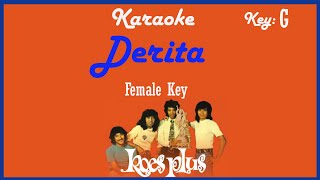 Derita (Karaoke) Koes Plus Nada Wanita/ Cewek/ Female key G (Bila Ku Ingat)