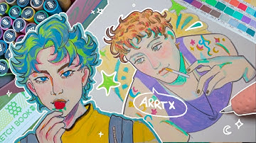 First Try with Acrylic Markers! ft. Arrtx | Simptap Acrylic Markers